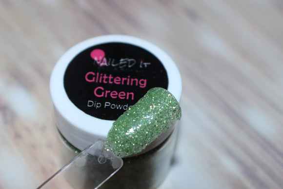 Glittering Green Nail Dip